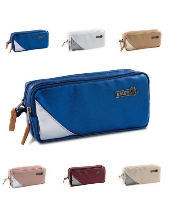 KALEMLİG ÇİFT BÖLMELİ METALLIC ASORTİ KALEM ÇANTASI