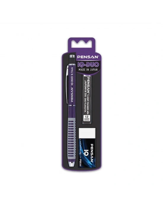 Pensan IQ- Duo Versatil Kalem Set Mor 0.5 mm Min+Silgi