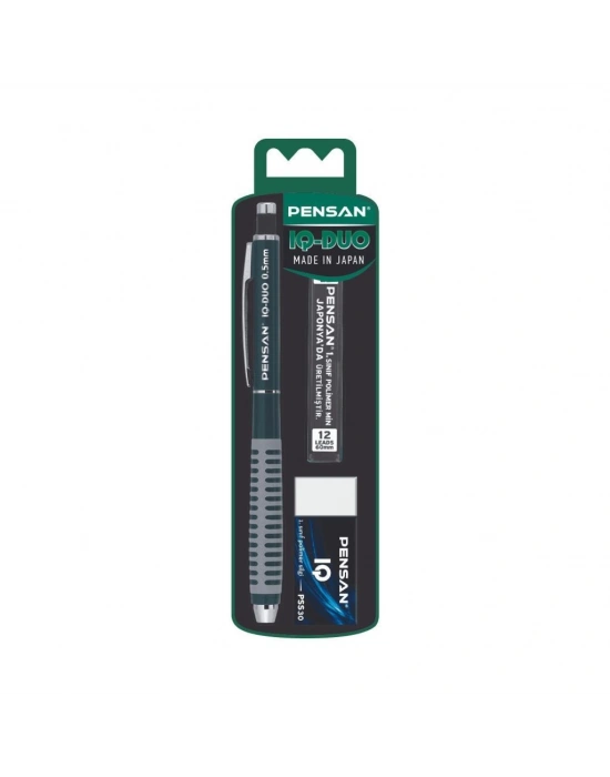 Pensan IQ- Duo Versatil Kalem Set Yeşil 0.5 mm Min+Silgi