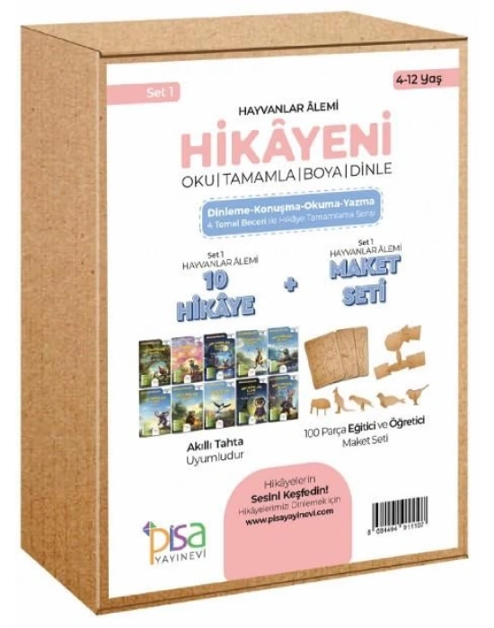 Pisa Hayvanlar Alemi Hikaye Seti - Maketli