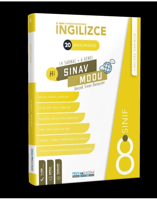 PRUVA 8. SINIF İNGİLİZCE BRANŞ DENEMESİ