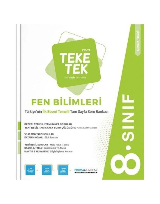PRUVA 8. SINIF TEKE TEK FEN BİLGİSİ
