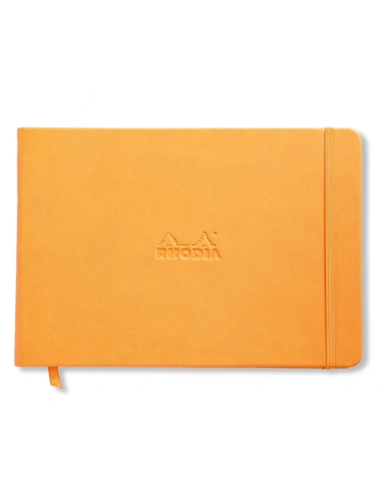 RHODIA 148*210 mm A-5 ÇİZGİLİ DEFTER, TURUNCU SERT KAPAK + ELASTİK BANT
