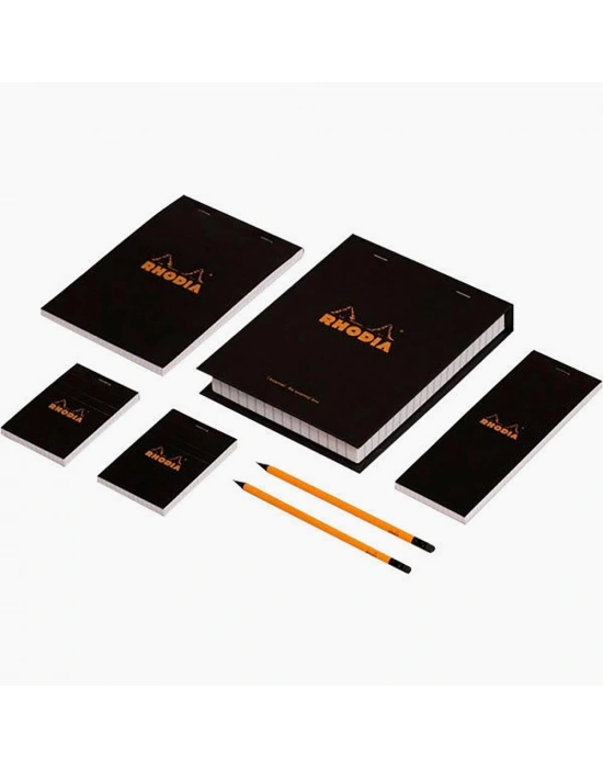 Rhodıa Essential Box Set Çizgili Siyah + Kurşun Kalem