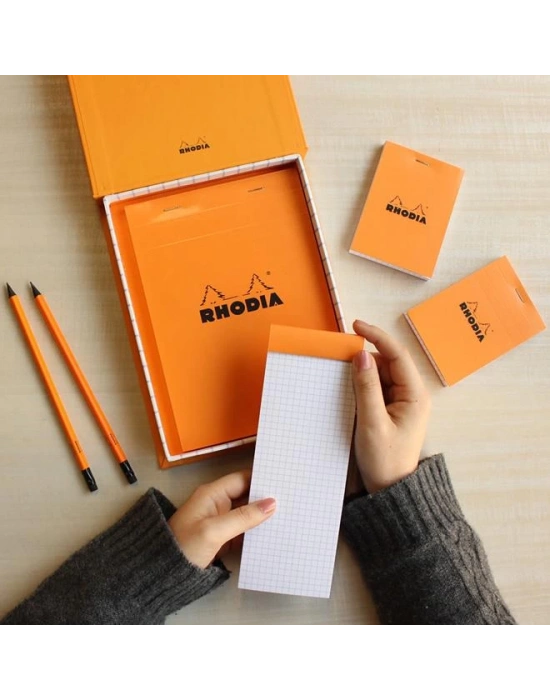 Rhodıa Essential Box Set Çizgili Turuncu +Kurşun Kalem