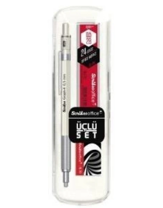 SCRİKSS Graph-X 3 Lü Set  Vers 0,5 mm Beyaz  + Silgi + Min