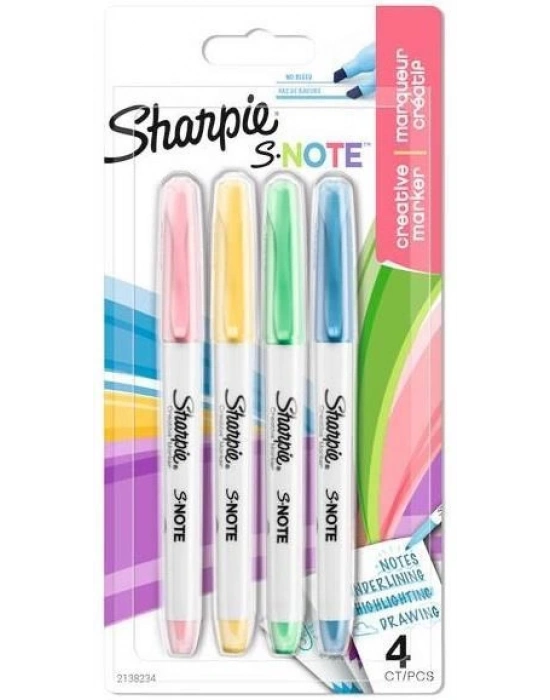 SHARPIE MARKÖR SNOTE SET KREATİF KESİK UÇ 4 LÜ KARIŞIK
