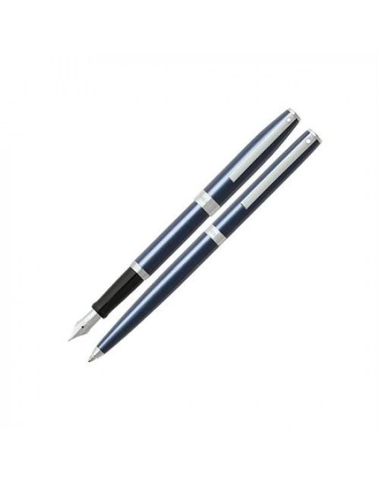 SHEAFFER 9478 SAGARIS DOLMA TÜKENMEZ SET MAVİ KROM DEFTER HEDİYELİ