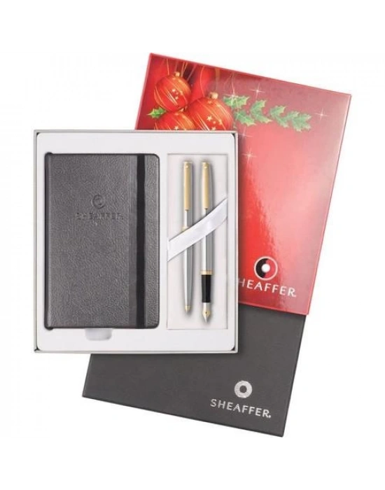 SHEAFFER SAGARIS 9473 DOLMA TÜKENMEZ SET GOLD KROM DEFTER HEDİYELİ