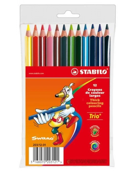 StabıloTrio thick 12 Renk Kalın Kuru Boya