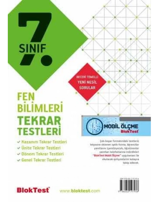 TUDEM 7. SINIF BLOKTEST FEN BİLİMLERİ TEKRAR TESTLERİ