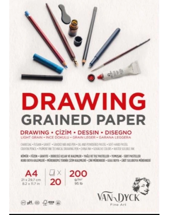 VAN DYCK DRAWING ÇZM BLK A4 200gr 20Yp DOKU ÜST YP