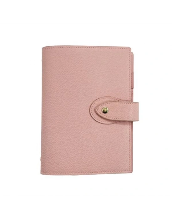 VJ MEKANİZMALI VEGAN KAPAKLI DEFTER 12x18 CM. 100 GR. 160 SYF. PEMBE