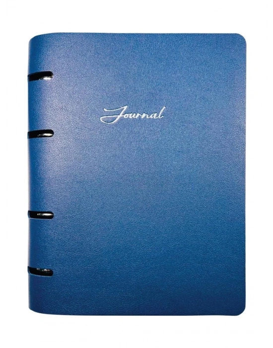 VJ RİNGO VEGAN DERİ MEKANİZMALI İÇİ DEĞİŞEBİLEN DEFTER A5-192 YP. 100 GR. İVORY ÇİZ. LACİVERT