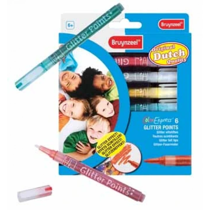 GLITTER POINTS KEÇELİ KALEM 6LI SET