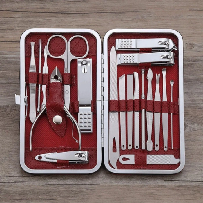 EtaShop 19 Parça Manikür Pedikür Seti Paslanmaz Çelik El Ayak ve Yüz Tırnak Bakım Çantası