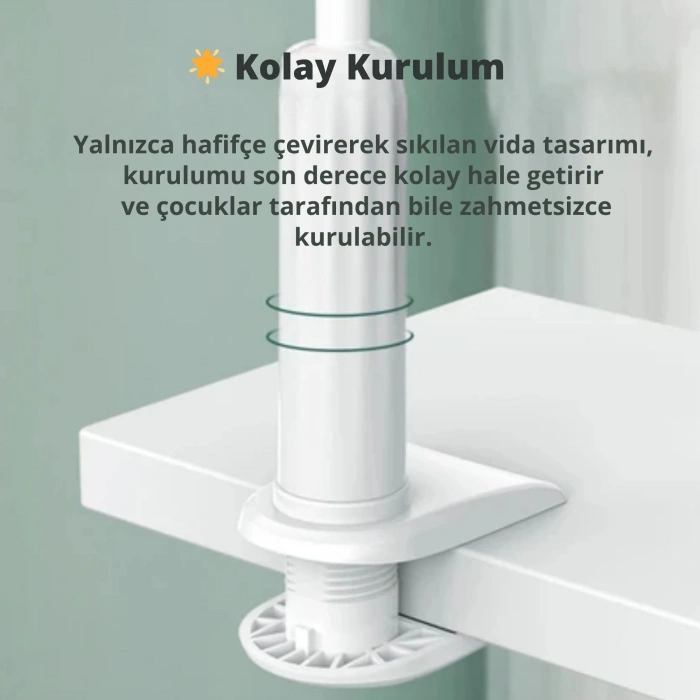 EtaShop 360° Esnek Telefon Tutucu Kelepçeli Masa Yatak Başlığı Standı 4 7.1 Uyumlu Beyaz