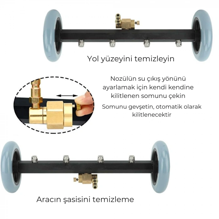 EtaShop 4 Nozullu Araç Altı Yıkama Aparatı 5000 PSI Paslanmaz Çelik Alt Takım Temizleyici, Basınçlı Yıkama Makinesi Uyumlu