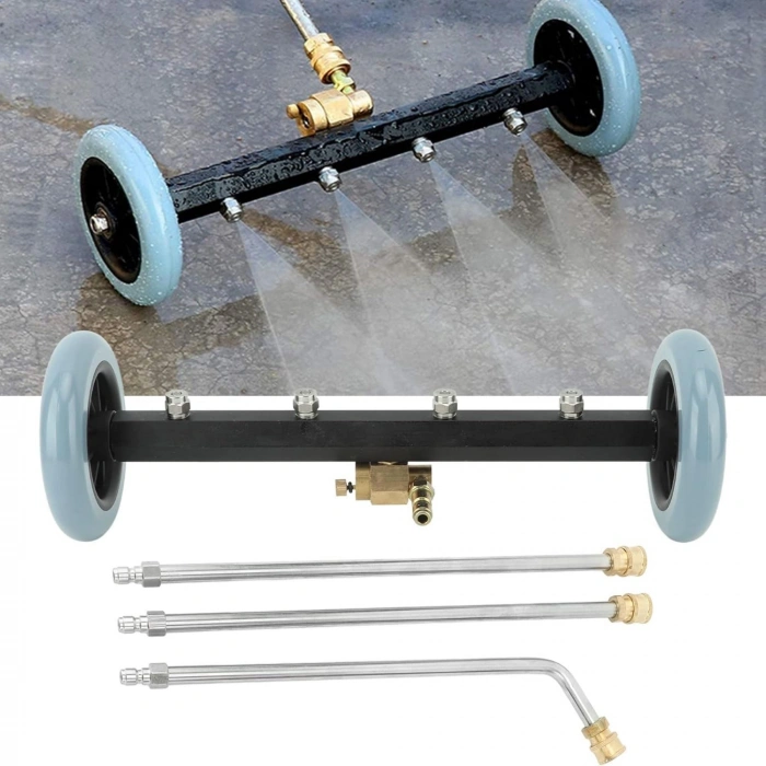 EtaShop 4 Nozullu Araç Altı Yıkama Aparatı 5000 PSI Paslanmaz Çelik Alt Takım Temizleyici, Basınçlı Yıkama Makinesi Uyumlu