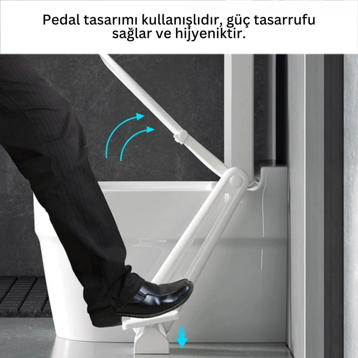 EtaShop Ayak Pedallı Klozet Kapak Kaldırma Aparatı Delme Gerektirmeyen Hijyenik Tuvalet Kapağı Kaldırıcı Ayak Pedallı WC Aksesuarı ABS