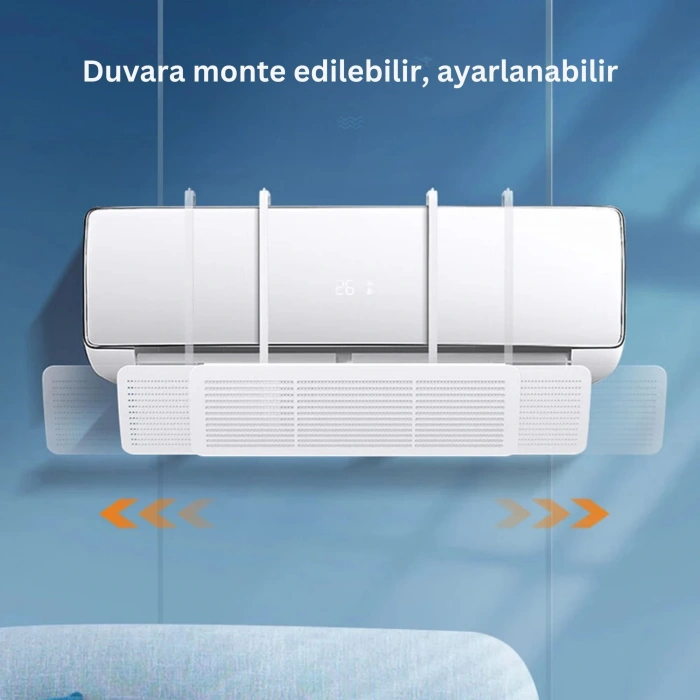 EtaShop Ayarlanabilir Delikli Klima Hava Yönlendirici Universal Split Klima Rüzgar Perdesi, Klima Çarpması Önleyici 60 90 cm