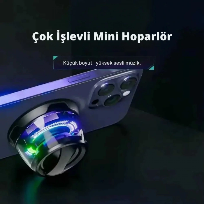 EtaShop Manyetik RGB Mini Bluetooth Hoparlör Telefon Tutuculu 5W Stereo Ses IPX5 Su Geçirmez