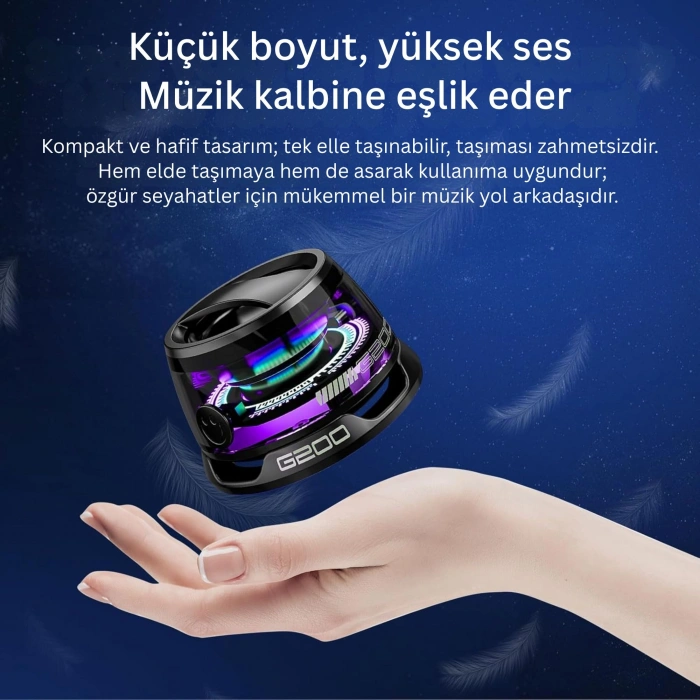 EtaShop Manyetik RGB Mini Bluetooth Hoparlör Telefon Tutuculu 5W Stereo Ses IPX5 Su Geçirmez