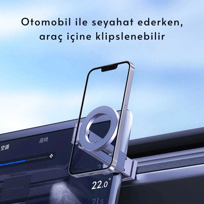 EtaShop Manyetik Taşınabilir Telefon Tutacağı Katlanabilir 360° Seyahat Standı MagSafe Uyumlu