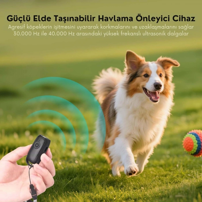 EtaShop Ultrasonik Köpek Kovucu  Şarjlı Portatif Anti Bark Eğitim Cihazı 8 m Menzil