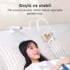 EtaShop 360° Esnek Telefon Tutucu Kelepçeli Masa Yatak Başlığı Standı 4 7.1 Uyumlu Beyaz