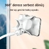 EtaShop 360° Esnek Telefon Tutucu Kelepçeli Masa Yatak Başlığı Standı 4 7.1 Uyumlu Beyaz