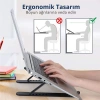 EtaShop Katlanabilir Ergonomik Laptop Standı  9,15.6Notebook Tablet Uyumlu  Ayarlanabilir Yükseklik Siyah