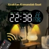 EtaShop Uzaktan Kumandalı Bulut LED Duvar Saati  Ortam Işıklı Büyük Dijital Ekran Çift Alarm Sıcaklık Tarih Göstergeli Geri Sayım Sayaçlı