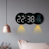 EtaShop Uzaktan Kumandalı Bulut LED Duvar Saati  Ortam Işıklı Büyük Dijital Ekran Çift Alarm Sıcaklık Tarih Göstergeli Geri Sayım Sayaçlı