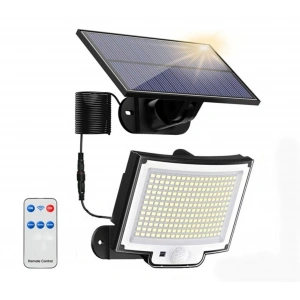 EtaShop 228 LED Güneş Enerjili Sensörlü Dış Mekan Lamba Uzaktan Kumandalı IP65 Projektör Bahçem Garaj Güvenlik Aydınlatması