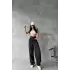 Arkadan Tokalı Jeans Pantolon Siyah