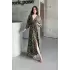 Dokuma Baskılı Yarasa Kol Elbise S8124