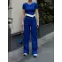 Düğme Yakalı Saks Alt Üst Takım S3943