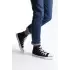 Tb0423 Axe Bağcıklı Keten Kumaş Erkek Günlük Sneaker Ayakkabı Kbt - Siyah