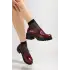 K-706 Bordo Kırışık Rugan Yüksek Tabanlı Loafer Ayakkabı
