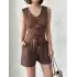 Kuşaklı Şortlu Tulum