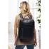 Organizer Premium Deri 16 inç Crazy Siyah Sırt Laptop Çantası
