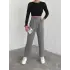 Örme Krep Pantolon Çift Düğmeli