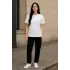 Regular Kalıp Kadın - Erkek Unisex Basic Tişört Beyaz