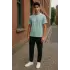 Regular Kalıp Kadın - Erkek Unisex Basic Tişört Su Yeşili