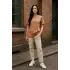 Regular Kalıp Kadın - Erkek Unisex Basic Tişört Ten Rengi