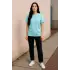 Regular Kalıp Kadın - Erkek Unisex Basic Tişört Turkuaz