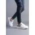 Boost Bağcıklı Cilt Süet Erkek Günlük Sneaker Beyaz-Gri Ayakkabı