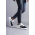 Warrior Bağcıklı ve Fermuarlı Cilt Erkek Günlük Sneaker Beyaz-Siyah Ayakkabı