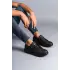 Tb155 Warrior Bağcıklı Ve Fermuarlı Cilt Erkek Günlük Sneaker Ayakkabı Cst - Siyah
